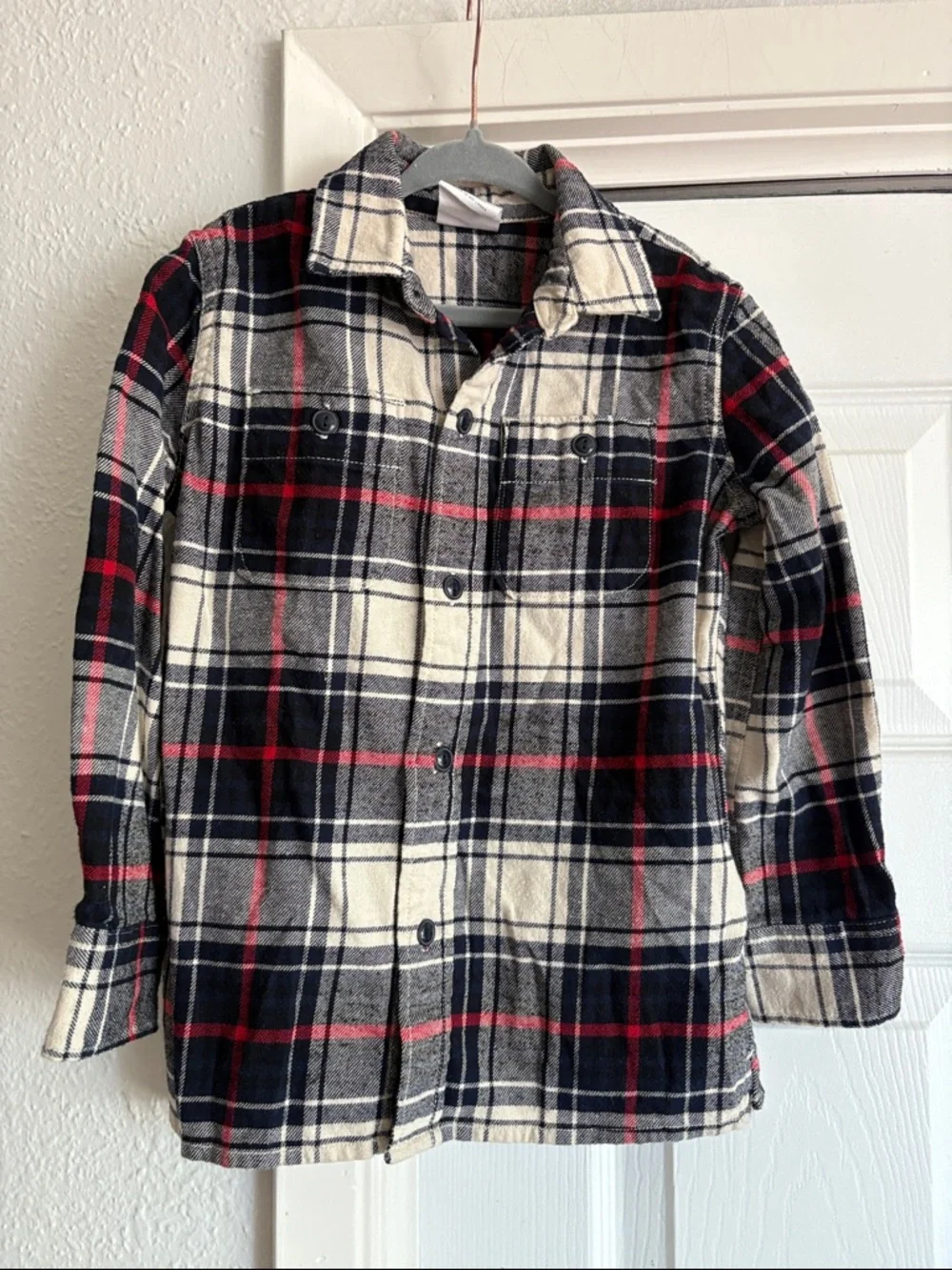 GAP Boys 4# Plaid Button-Down Flannel Shirt